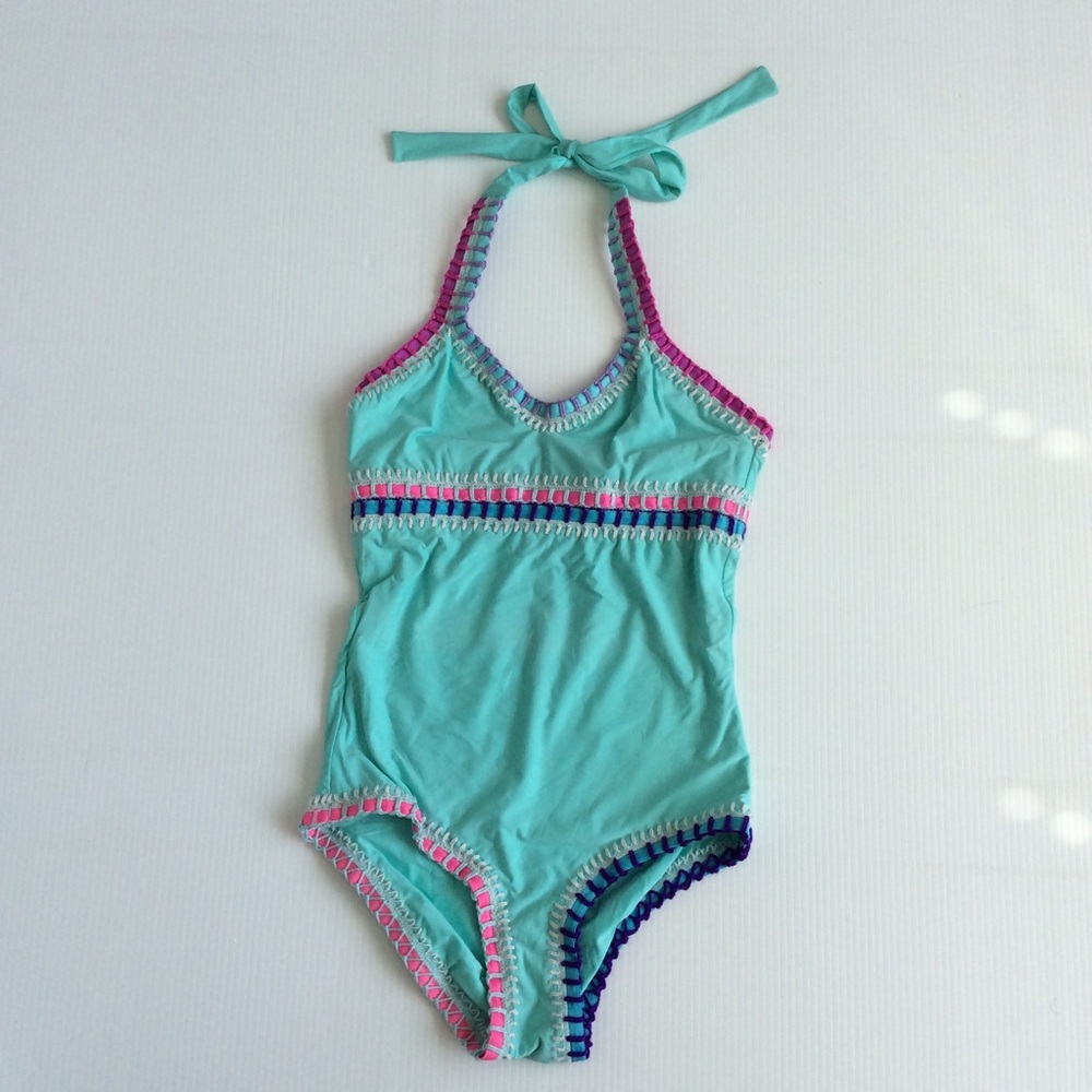 PILYQ Rainbow Embroidered One Piece Swimsuit Girls